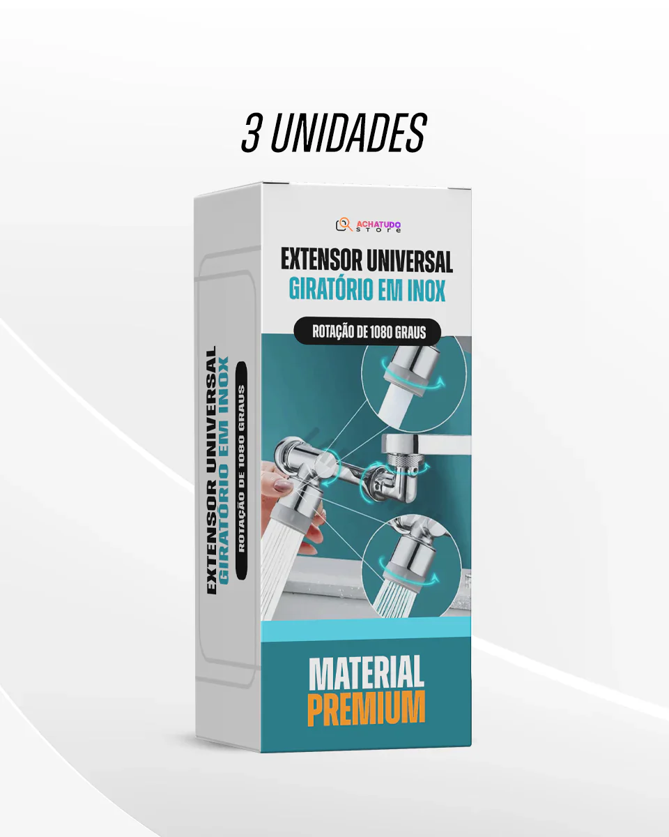 Pague 2 e Leve 3 Unidades - Sprayer Head - Extensor Universal em Inox com Rotação de 1080°